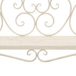 vidaXL Banc de jardin 132 cm Métal Antique Blanc