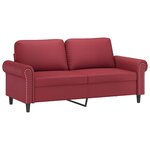 vidaXL Ensemble de canapés 3 Pièces et coussins rouge bordeaux similicuir