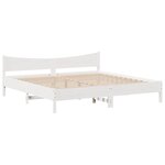 vidaXL Cadre de lit avec tiroirs blanc 200x200 cm bois massif de pin