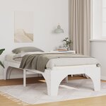 vidaXL Cadre de lit surélevé avec stockage Blanc Bois massif en pin