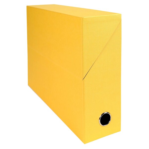 Boite Transfert Dos 90mm Papier Toilé - Jaune - X 5 - Exacompta