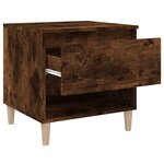 vidaXL Table de chevet Chêne fumé 50x46x50 cm Bois d'ingénierie