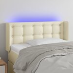 vidaXL Tête de lit à LED Crème 83x16x78/88 cm Similicuir