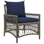 vidaXL Chaise de jardin Gris 60 x 70 x 78cm polyrotin