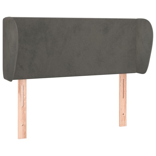 vidaXL Tête de lit avec oreilles Gris foncé 103x23x78/88 cm Velours