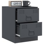 vidaXL Table de chevet anthracite 34 5x39x44 cm acier