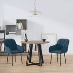 vidaXL Chaises à manger lot de 2 Bleu Velours