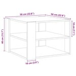 vidaXL Table basse vieux bois 58x58x40 cm bois d'ingénierie