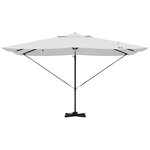 vidaXL Parasol Roma à Bras Déporté Beige et Noir 352 x 251 x 265 cm