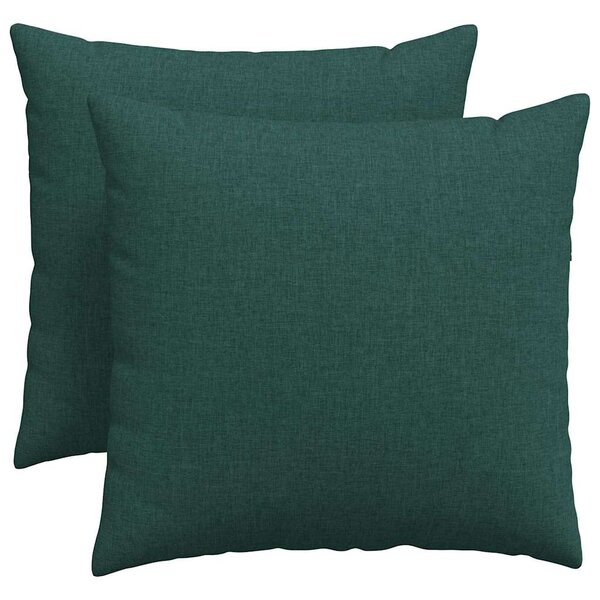 vidaXL Coussins de canapé 2 Pièces Vert foncé 50 x 50 cm tissu