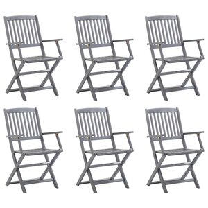 vidaXL Chaises pliables d'extérieur lot de 6 Bois d'acacia solide