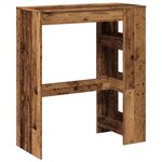 vidaXL Table de bar avec étagères vieux bois bois d'ingénierie