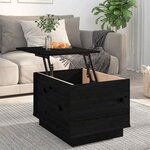 vidaXL Table basse Noir 40x50x35 cm Bois massif de pin