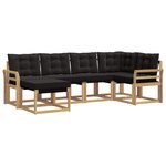 vidaXL Ensemble de canapés d'extérieur 6 Pièces Blanc et noir