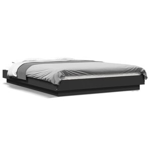vidaXL Cadre de lit sans matelas noir 135x190 cm