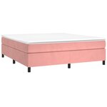 vidaXL Sommier à lattes de lit avec matelas Rose 160x200 cm Velours