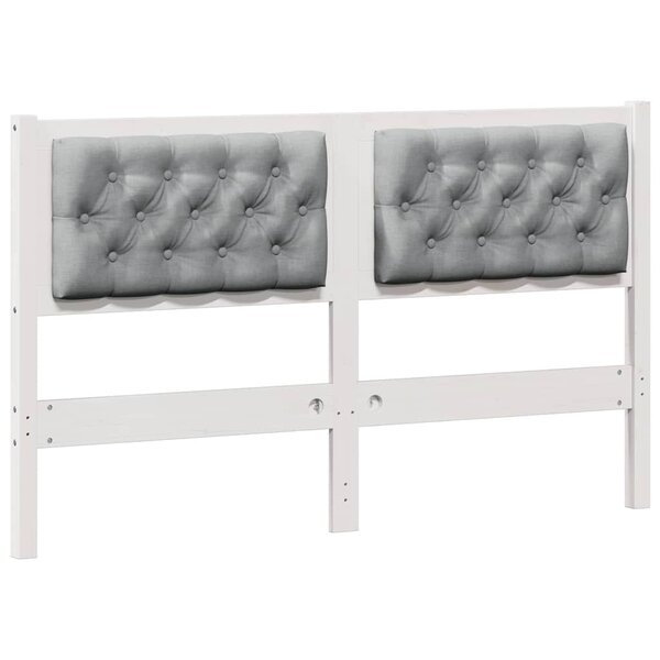 vidaXL Tête de lit Autre Blanc et gris clair 150 cm Bois massif en pin