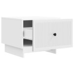 vidaXL Table basse avec tiroir Blanc 49 x 50 x 40 cm Bois d'ingénierie