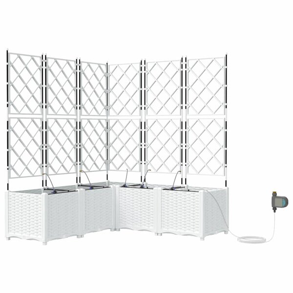 vidaXL Pots de jardin Blanc 120 x 120 x 142 cm Acier