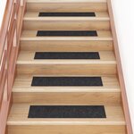 Vidaxl tapis d'escalier autocollants rectangulaire 15 pièces 76x20cm noir