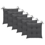 vidaXL Chaises à manger d'extérieur lot de 6 et coussins Acacia massif