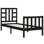 vidaXL Cadre de lit sans matelas noir bois de pin massif
