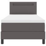 vidaXL Lit Box Spring avec matelas gris  100 x 200 cm  simili cuir