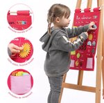 calendrier rose éducatif en tissu