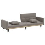 vidaXL Canapé-lit avec coussins taupe tissu