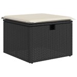 vidaXL Salon de jardin 4 Pièces avec coussins noir résine tressée