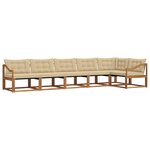 vidaXL Ensemble de canapés d'extérieur 6 Pièces Naturel et Beige