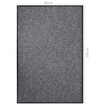 vidaXL Paillasson Gris 80x120 cm