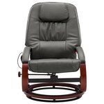 vidaXL Fauteuil de massage avec repose-pied gris similicuir