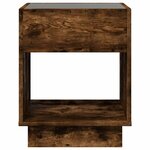 vidaXL Table basse avec LED infini chêne fumé 40x40x50 cm