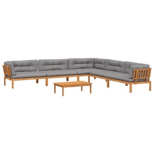 vidaXL Salon palette de jardin avec coussins 6Pièces bois d'acacia massif