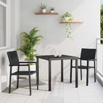 vidaXL Ensemble de salle à manger pour jardin 3 Pièces Noir Poly rotin