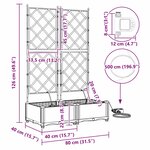 vidaXL Pots de jardin Gris clair 80 x 40 x 126 cm Acier