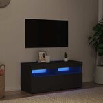 vidaXL Meuble TV avec lumières LED noir 90x35x40 cm