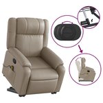 vidaXL Fauteuil inclinable de massage Cappuccino Similicuir