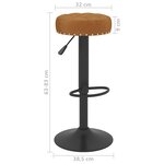 vidaXL Tabourets de bar lot de 2 marron velours