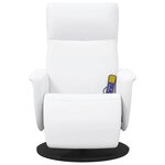 vidaXL Fauteuil inclinable de massage repose-pieds blanc similicuir