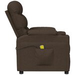 vidaXL Fauteuil de massage Marron foncé Tissu