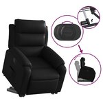 vidaXL Fauteuil inclinable Noir Similicuir