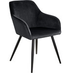 Tectake 2 Chaises MARILYN Design en Velours Style Scandinave - noir