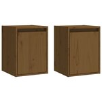 vidaXL Armoires murales 2 Pièces Marron miel 30x30x40 cm Pin massif