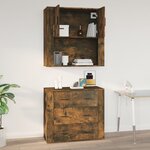 vidaXL Armoire murale Chêne fumé 80x33x80 cm Bois d'ingénierie