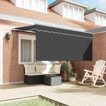 vidaXL Auvent Rétractable Rayé Anthracite 300 x 200 cm tissu