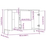 vidaXL Buffet gris béton 102x35x70 cm bois d'ingénierie