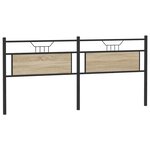 vidaXL Tête de lit chêne sonoma 200 cm bois d'ingénierie et acier