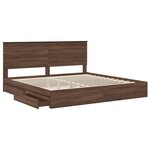vidaXL Lit de Rangement Chêne brun 200 x 200 cm Bois d'ingénierie